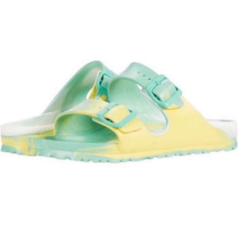 Birkenstock EVA Arizona - Marble Jade Green Two Strap Buckle Sandals